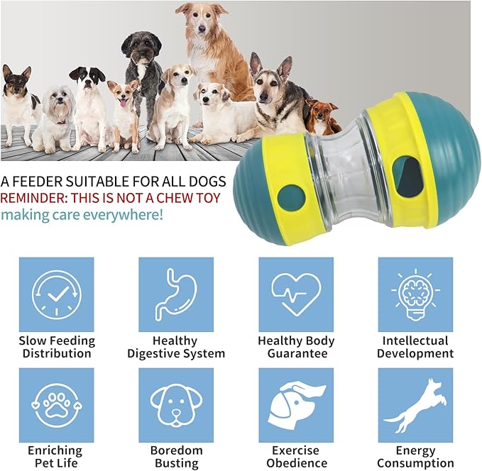Interactive Dog Toys to Keep Them Busy, Puppy Puzzle Adjustable Food Dispenser Slow Feeder, Enrichment Treat Dispensing Toy Ball for Large/Medium/Small Breed Dogs Pet Gift (Yellow)-Mewly Pet