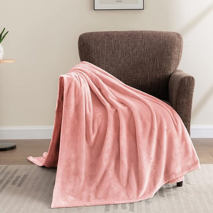 BEDELITE Fleece Blanket Twin Size Pink Throw Blankets for Couch & Bed, Luxury Plush Cozy Fuzzy Blanket 60x80 inches, Super Soft Warm Lightweight Throw Blanket for Travel Camping