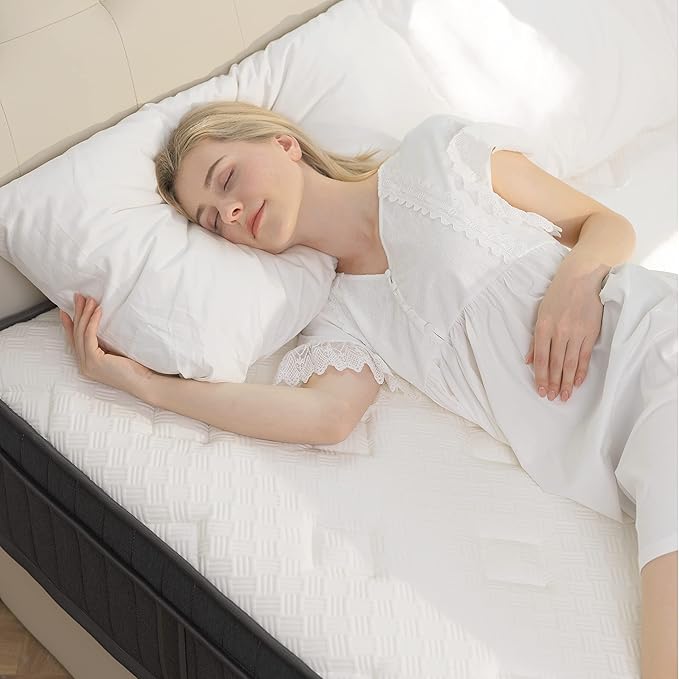 Full Size Mattress, 10 Inch Full Mattress in a Box with Gel Memory Foam and Pocket Spring, Medium Firm Feel, Cooler Sleep & Pressure Relief, 54 * 75 * 10, 120 Nights Risk-Free Trial