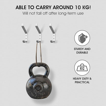 GlazieVault Coat Hooks – Door Hook (5 Pack) - Heavy Duty Wall Mounted - Premium Design Rust Free Hooks