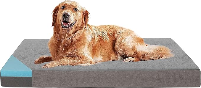 Orthopedic Memory Foam Dog Bed, Cooling Dog Beds for Extra Large Dogs -Waterproof Pet Bed for Crate with Removable Washable Cover, XL(41inch,90Lbs)-Mewly Pet