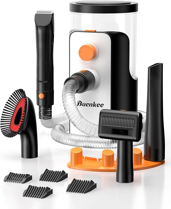 Dog Grooming Vacuum, 4.5L Extra-Large Dust Cup Dog Grooming Kit, 14000Pa High-Suction Pet Groomer with Clippers, Low-Noise All-in-One Shedding Control Set for Home Use-Mewly Pet