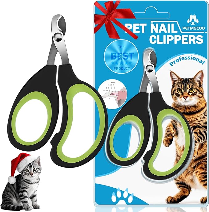 Cats & Dogs Pets Nail Clippers & Trimmers Rabbit Nail Clippers cat Nail Clippers for Indoor Cats cat Claw Clippers with Safety Guard Professional Grooming Tool for Cat Kitten(Green)-Mewly Pet