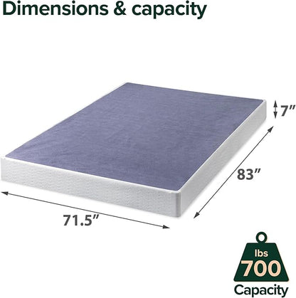 ZINUS 7 Inch California King Metal Smart Box Spring with Quick Assembly, Mattress Foundation, Strong Metal Frame, Easy Assembly