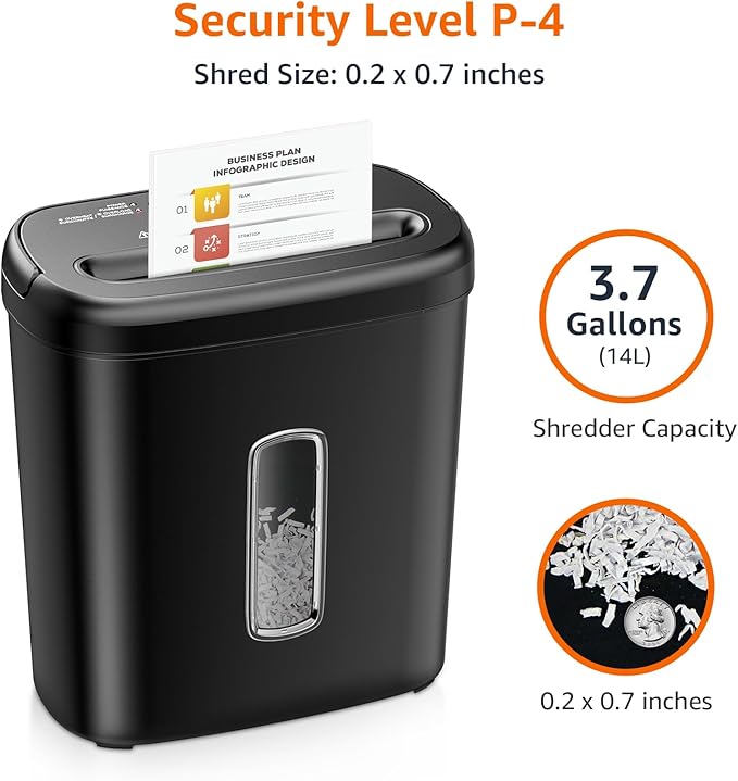 Amazon Basics 8-Sheet Cross Cut Paper Shredder and Credit Card Shredder - Black-Mewly Pet