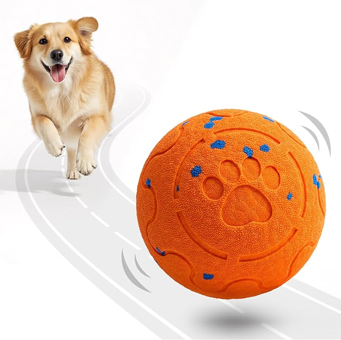 Dog Balls: Interactive Dog Ball Auto Rolling - Interactive Dog Toys for Aggressive Chewers - Bouncy & Throwable, Type-C Rechargeable, Washable, for Small & Medium & Large Dogs – Orange-Mewly Pet