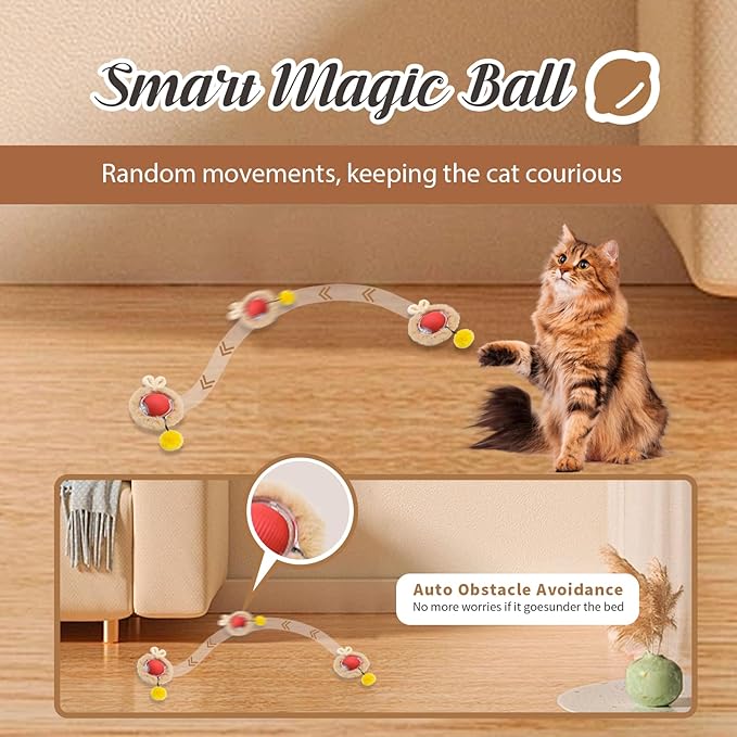 28-Inch Automatic Cat Toys Cat Play Mat with Motion-Activated Rolling Ball–Interactive Hide-and-Seek Cat Toy for Indoor Cats’ Exercise-Mewly Pet