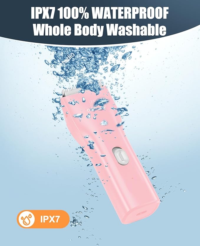 oneisall Pet Clipper for Cat Matted Hair, Pet Shaver for Cats Quiet Pet Clippers Waterproof Cordless Cat Clippers for Matted Hair Long Hair with Storage Bag (Pink)-Mewly Pet