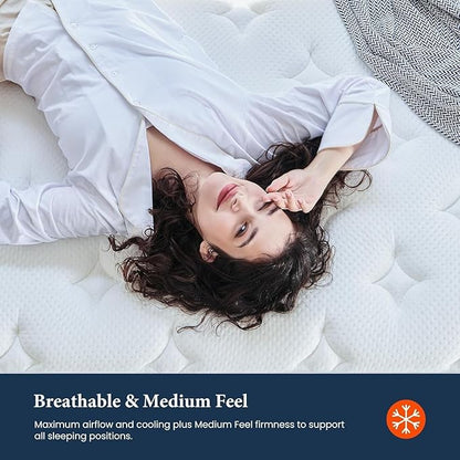Coolvie King Size Mattress 14 Inch, Hybrid King Mattress in a Box, Medium Firm Feel, 4 Layer Premium Foam with Pocket Springs for Motion Isolation & Pressure Relieving, 100-Night Trial