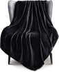 Exclusivo Mezcla Extra Large Fleece Throw Blanket for Couch, Sofa, 300GSM Super Soft and Warm Blankets, Black Throw All Season Use, Cozy, Plush, Lightweight, 50x70 Inches
