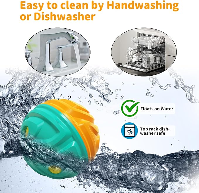 Dog Ball for Aggressive Chewers - Interactive Dog Toy Balls Fun Squeaky Sound to Keep Them Busy, Durable for Small Medium Large Breeds, Rubber Pet Chew Toys, As Seen on TV, Orange & Blue-Mewly Pet