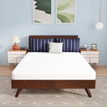 PayLessHere 5 Inch Memory Foam Mattress/Cooling Gel Bamboo Charcoal Infused Mattress/Medium Firm Mattresses/CertiPUR-US Certified/Bed-in-a-Box/Pressure Relieving Full Size,White