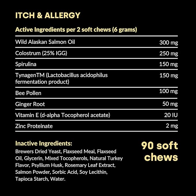 Kayode Itch & Allergy - Natural Dog Allergy Chews with Advanced Itch Relief. Premium Colostrum & Bee Pollen for Dog Allergies. Natural Alternative to Allergy Medicine-Mewly Pet