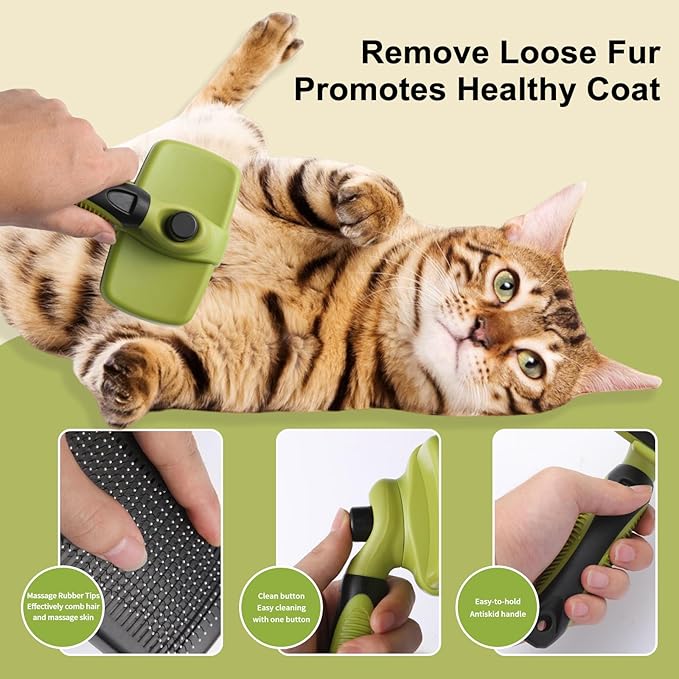 6 PCS Dog and Cat Grooming Kit, Versatile Tools Including Shedding Brush, Nail Clipper with Nail File, Slicker Brush, Dematting Comb-Mewly Pet