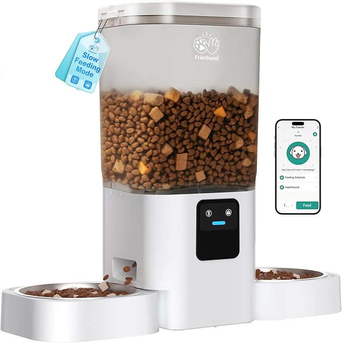 5G WiFi Automatic Cat Feeder with Slow Feed for 2 Cats: Automatic Dog Feeder with 7L Large Food Storage, Cat Food Dispenser with Alexa for Multiple Pets, Detachable for Easy Cleaning -29 Cup-Mewly Pet