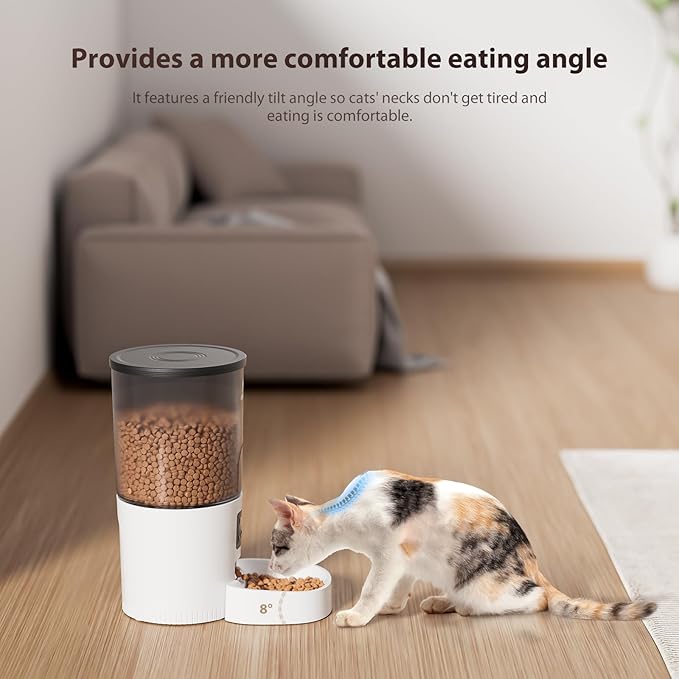 Automatic Cat Feeders, 5L Large Capacity, Timed Feeding Dry Food, Dual Power Design, Programmable Portion Size, 1-6 Meals Per Day, with Desiccant Packet, Suitable for Small Pets Food Dispenser-Mewly Pet