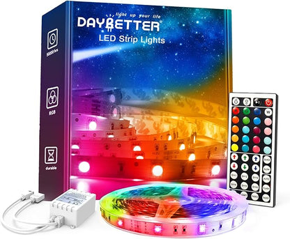DAYBETTER Led Lights for Bedroom, 32.8ft Led Strip Lights RGB Color Changing Strip Light with Remote Control, Led Light for Room Decor, Home Decor