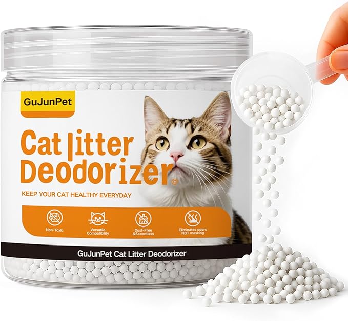 Cat Litter Deodorizer - Advanced Fragrance-Free Odor Control for Sensitive Cats - Reduces Scooping, Extends Litter Use - Hypoallergenic Formula Ideal for Multi-Cat Homes-Mewly Pet