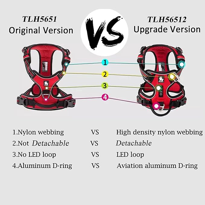 TRUE LOVE Dog Harness No Pull Nylon Reflective Pet Harness Adjustable Comfortable Control Step-in Brilliant Colors Truelove TLH56512 XL Black-Mewly Pet