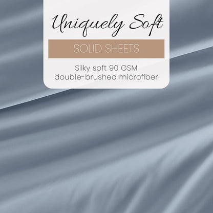 Linen Market Double-Brushed Microfiber Twin Sheet Set 3 Piece – Oeko-TEX Certified Ultra Soft & Wrinkle-Free - 16" Deep Pocket Sheets - Easy Care Twin Size - Light Blue