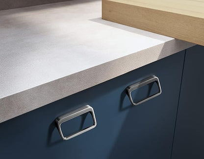 Goo-Ki Brushed Nickel Cabinet Pulls with 2.5'' Hole Center(64mm),Modern Zinc Alloy Drawer Pulls for Drawer,Wardrobe,Cupboard,6 Pack