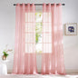 NICETOWN Baby Pink Sheer Curtains 96 Inches Long, Grommet Airy & Lightweight Window Treatments Translucent Elegant Drapes for Living Room/Bedroom, W54 x L96, 2 Panels