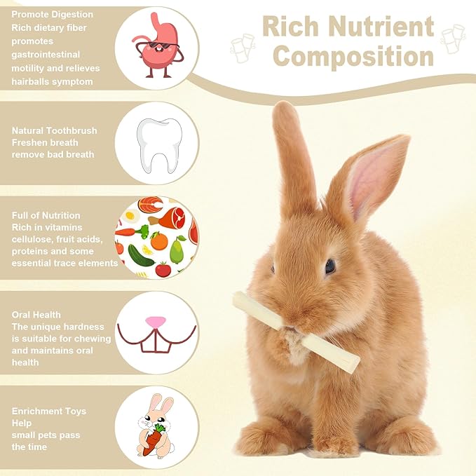900g Sweet Bamboo Chew Sticks for Rabbits, Chinchilla Rabbit Toys Guinea Pig Chews Sticks, Natural Rabbit Bunny Molar Treats Snacks Toys for Chinchilla, Guinea Pig, Hamster Small Animals-Mewly Pet