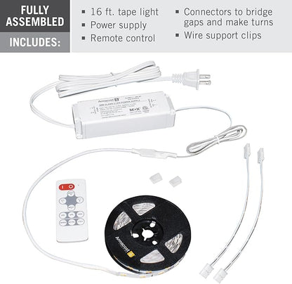 Armacost Lighting 421501 Ribbon Flex Home Tunable White LED Tape Light Kit with Remote, 16 ft