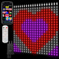 Smart Curtain Lights 400 LED, Color Changing LED Curtains Light 6.6 * 6.6 FT, DIY Fairy String Light Curtain for Bedroom Backdrop Party Indoor Outdoor Christmas Decor (APP +Remote Control)