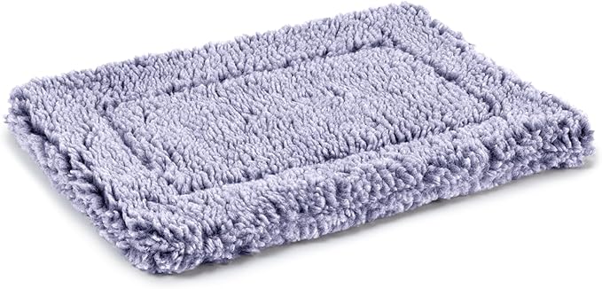 Stoutwool Indestructible Dog Bed - Fluffy Chew Proof Dog Crate Pad - Tough Kennel Pad for Aggressive Chewers - Washable, Ideal for Toy Breeds & Fits 18-Inch Crate - 17"x11", Jacaranda-Mewly Pet