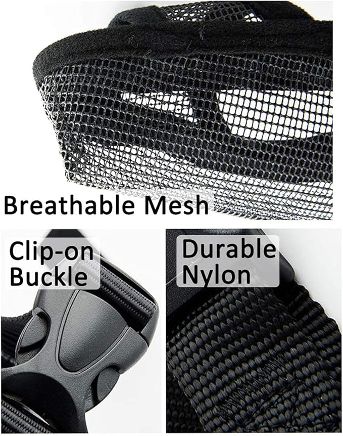 Crazy Felix Nylon Dog Muzzle for Small Medium Large Dogs Dachshund Beagle Poodle Labrador, Air Mesh Breathable and Drinkable Pet Mouth Cover for Anti-Biting Chewing Scavenging(Black,S)-Mewly Pet