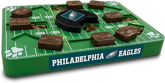 Pets First NFL Philadelphia Eagles Puzzle, Interactive Dog Treat Puzzle Toy-Mewly Pet