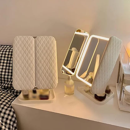 Vanity Mirror Pro, Trifold Led Makeup Mirror, Aristoparis Makeup Mirror, Glisera Makeup Mirrors, Glisera Smart Mirror with Lights,LED Trifold Vanity (White)