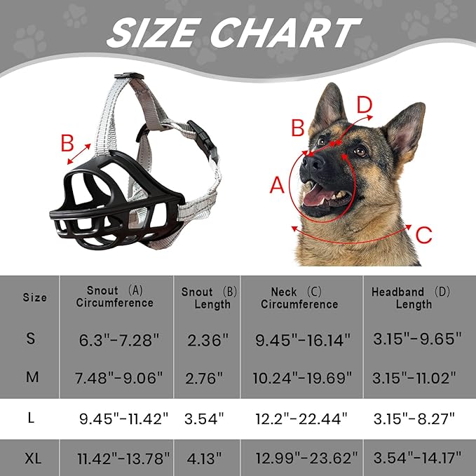 Dog Muzzle, Basket Muzzle for Small Medium Large Dogs, Anti-Biting and Chewing, Lightweight & Sturdy Cage Design, Allows Panting & Drinking, Ideal for Grooming & Training(Black Size L)-Mewly Pet