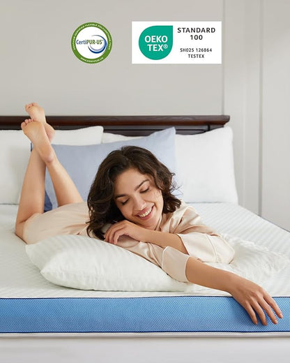PERLECARE 3 Inch Firm Mattress Topper Twin Size, Cooling Gel-Infused & Bamboo Charcoal Memory Foam Bed Topper for Pain Relief, High-Density Mattress Pad with Removable Cover, CertiPUR-US Certified