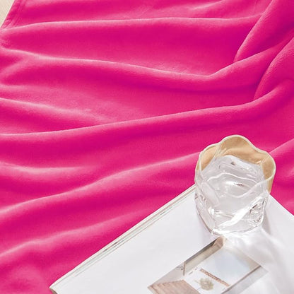 Exclusivo Mezcla Fleece Throw Blanket for Couch, Sofa, 300GSM Super Soft and Warm Blankets, Hot Pink Throw All Season Use, Cozy, Plush, Lightweight, 50x60 Inches