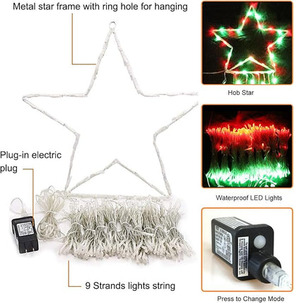 (New) Outdoor Christmas Decorations, 320 LED Hanging Twinkle Fairy String Lights Outside Tree Decoration Lights for Christmas, Yard, Garden, New Year, Wedding, Party (Red&Green)
