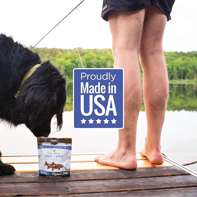 Smart Cookie All Natural Soft Dog Treats - Trout & Apple - Healthy Dog Treats for Allergies, Sensitive Stomachs - Chewy, Grain Free, Human-Grade, Made in The USA - 5oz Bag-Mewly Pet