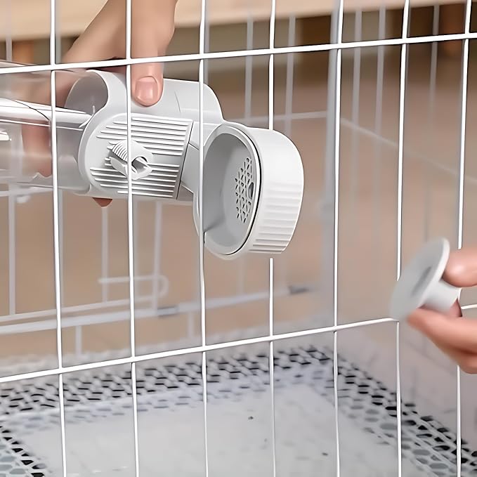 GPY Automatic Hanging Gravity Pet Feeder and Water Dispenser Set ，Automatic Dog Feeder and Dog Water Dispenser for Dogs Cats Pets Animals Large Capacity (Blue Water Feeder&Food Feeder) (Grey)-Mewly Pet