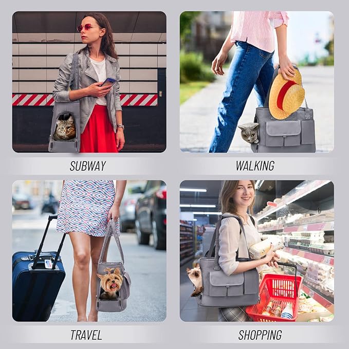 Dog Carrier, Cat Carrier, Pet Carrier, Foldable Waterproof Premium Oxford Cloth Dog Purse, Portable Bag Carrier for Small to Medium Cat and Small Dog-Mewly Pet