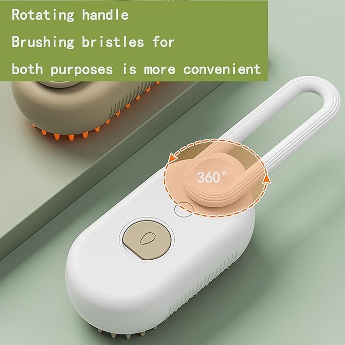 Pet Grooming Brushm,Cat Brush,3 In1 Spray Cat BrushSelf-Cleaning Wet Dog Comb with USB Rechargeable & Water Tank,Suitable for Dogs,Cats to Reduces Flying Hair (Brown)-Mewly Pet