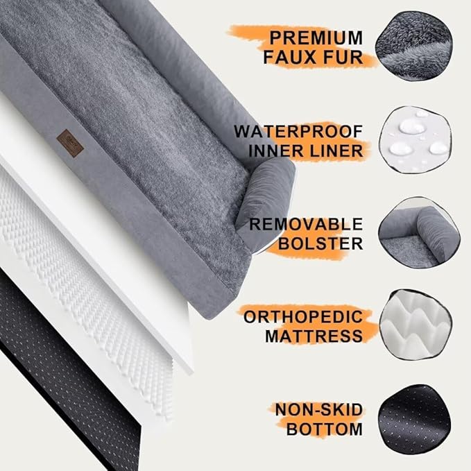 Small Dog Bed Waterproof Orthopedic Dog Beds for Small Dogs Cats Comfy Cat Bed with Washable Removable Cover-Mewly Pet