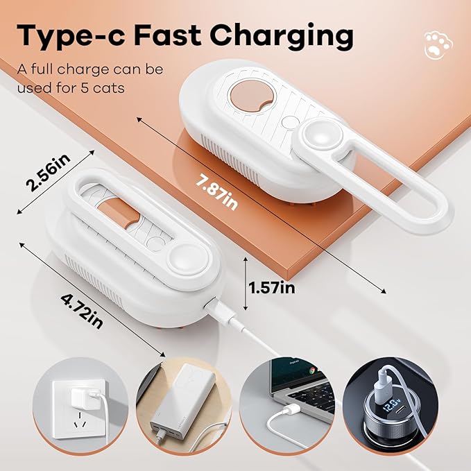 Cat Steam Brush for Shedding, 4 in 1 Rechargeable Steam Brush for Cats and Dogs, Anti-Static, Massage, Cleaning, Shedding & Combing All In One!-Mewly Pet