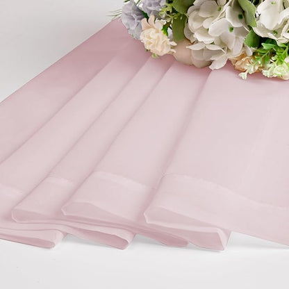 OWEINE Sheer Curtains 78 Inches Long 2 Panels Set, Rod Pocket Fimly Voile Solid Blush Window Curtain Panels for Living Room Bedroom, Soft Voile Sheer Curtains & Drapes, Total 78 Inches Width