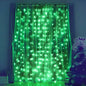 HEYFUNi Fiee Curtain Lights,304L 9.8ftX9.8ft 30V 8Modes Safety Window Lights with Memory for Home Wedding Christmas Party Patio Lawn Garden Bedroom Outdoor Indoor Wall Decorations (304LED, Green)