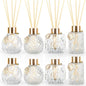 8Pcs Reed Diffuser Set with Metal Golden Decoration, 3.5oz-4.2oz Empty Bottles with 20Pcs Reed Sticks, Unique Design Bottles for Home and Office