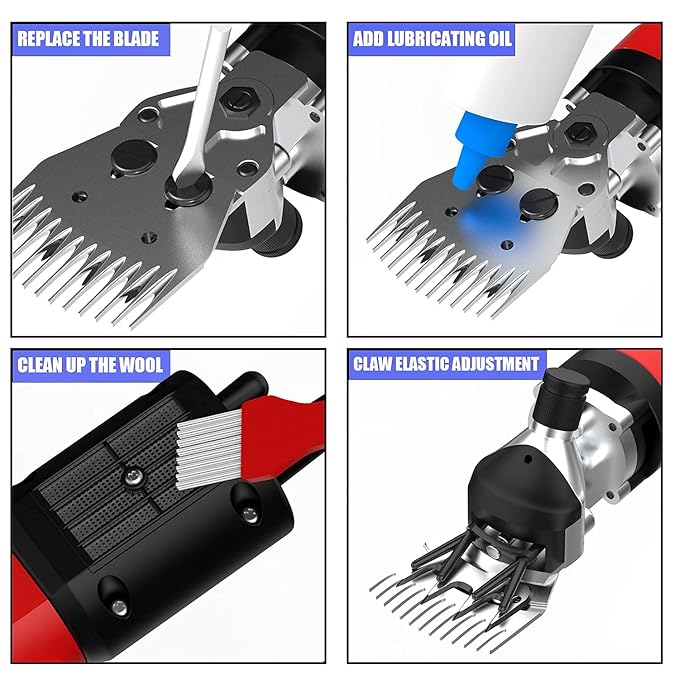 550W Professional Electric Sheep Clipper, 6 Speeds Heavy Duty Dog Shears for Thick Fur-Mewly Pet