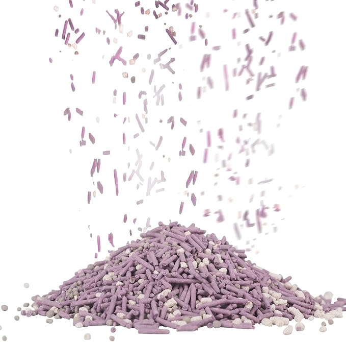 Tofu Cat Litter, Dust-Free Kitty Litter, Ultra Absorbent Clumping Cat Pellet Litter, Fast Drying, Lavender Odor Control, Less Scattering, Dust-Free Mixed.-Mewly Pet