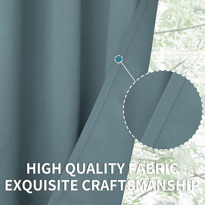 BGment Room Darkening Curtains 72 Inches Long - Grommet Thermal Insulated Drapes Window Treatment Curtains for Bedroom, 2 Panels, 42 x 72 Inch, Stone Blue