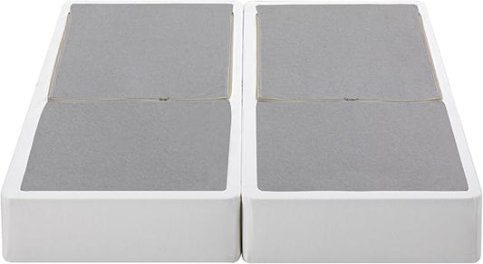 ZINUS 9 Inch Box Spring with Cover, No Assembly Mattress Foundation, Sturdy Metal Structure, Split Queen, White